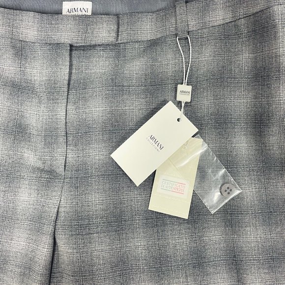 Armani Collezioni Wool Stretch Plaid Trouser (16/L-XL) *UNHEMMED* NWT - Picture 3 of 10